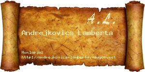 Andrejkovics Lamberta névjegykártya